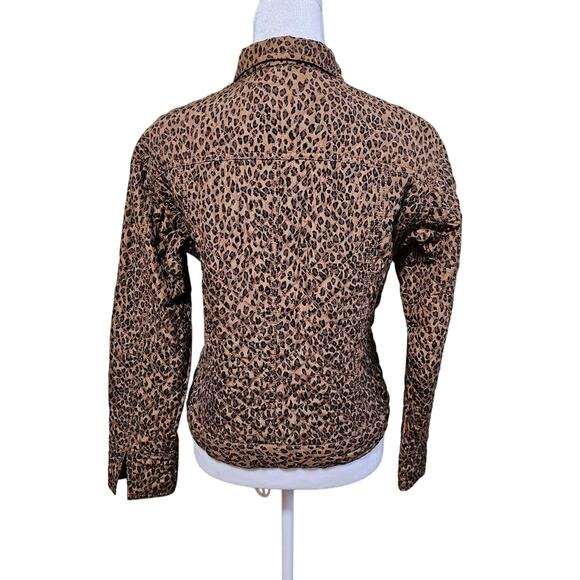 Debra Deroo Leopard Print 100% Silk Button-up Jacket Women's Size P NWOT Casual - Picture 4 of 9